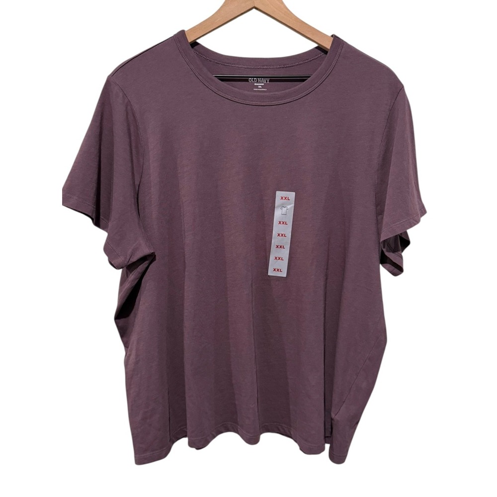 Old Navy Womens EveryWear Crew Neck Cotton T-Shirt Size 2X Purple Short Sleeve